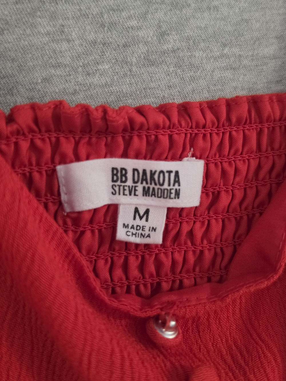 BB Dakota by Steve Madden Vibrant Red/Orange Maxi Dress with Button Front - Picture 2 of 8